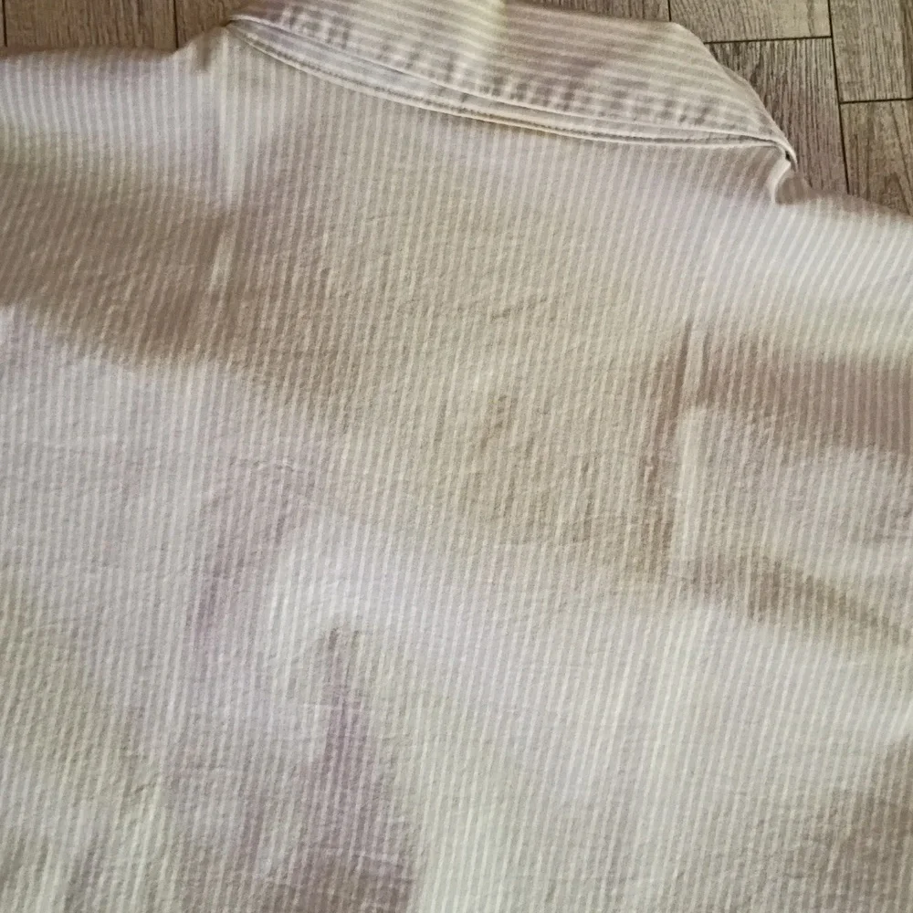 A New Day La Vida Es Bella Pinstripe Long Sleeve Button Down Top Size XXL EUC - Picture 7 of 8